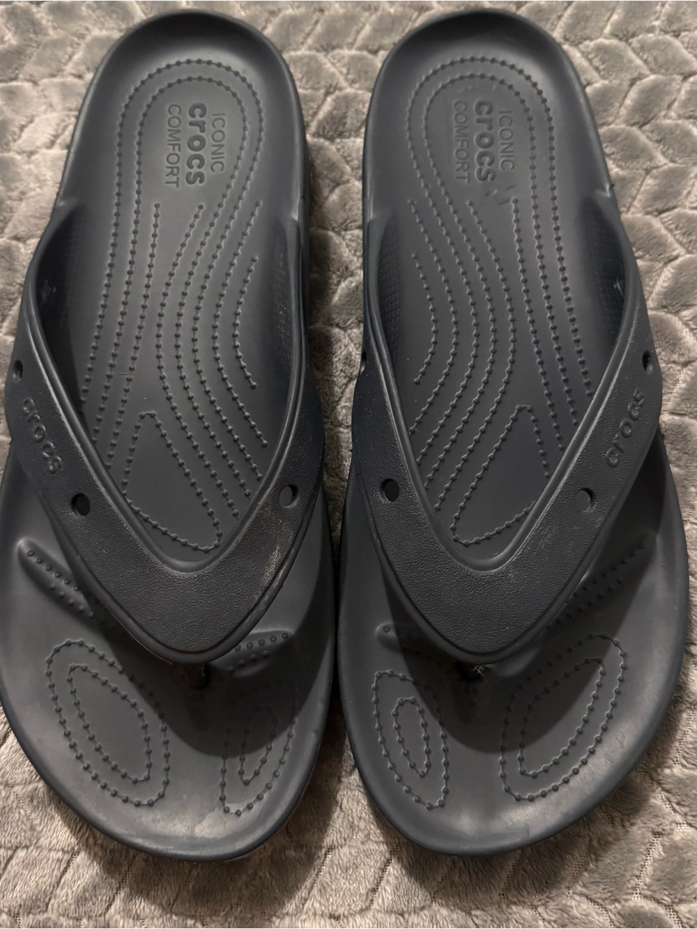 CROCS Men's Navy Foam Flip Sandals